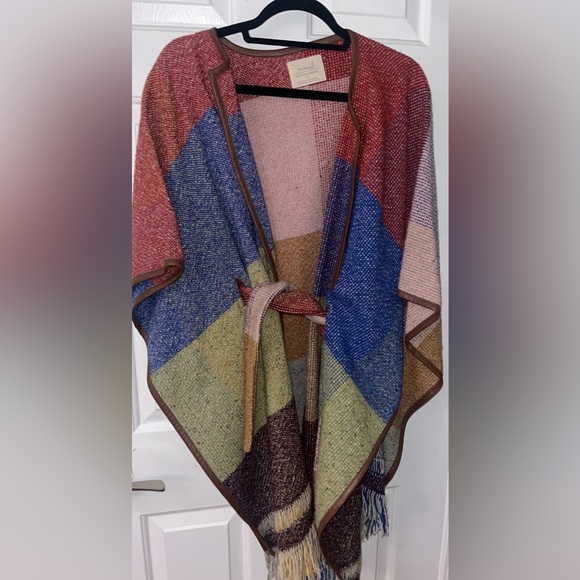 Morgan Carper by ANTHROPOLOGIE tweed Poncho - Picture 5 of 7